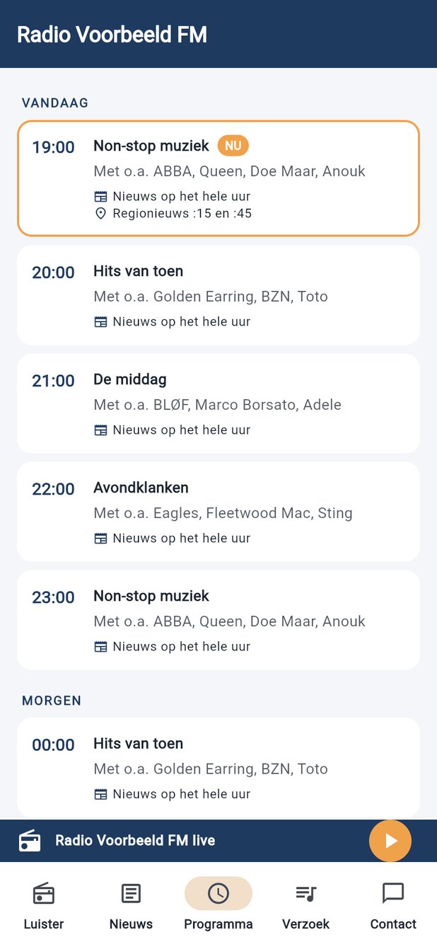 Luister-app: het programma van vandaag